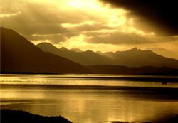 Loch Alsh and Skye from Dornie by Gill Terry